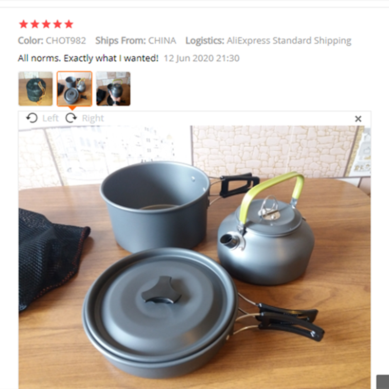 Vilead draagbare kampeerset met pot, pan en waterkoker van aluminiumlegering, servies voor buiten, kookgerei, 3 stuks/set, theepot, kookgereedschap voor picknick en barbecue.