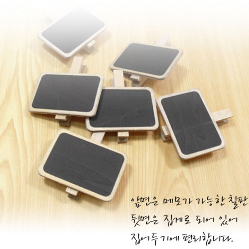 1Pc Houten Mini Kawaii Blackboard Krijtborden Clips Houder Voor Papier Decoratie Fotoalbum