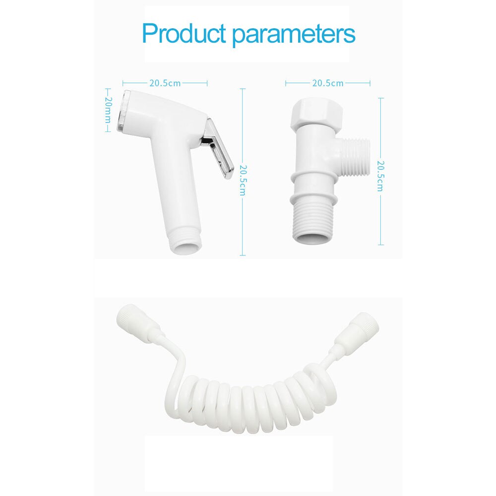 Multifunctionele Handed Draagbare Abs Bidet Sproeier Set G1 / 2 Intrekbare Laag Bidet Douchekop Nozzle Wc Cleaning Tools: A