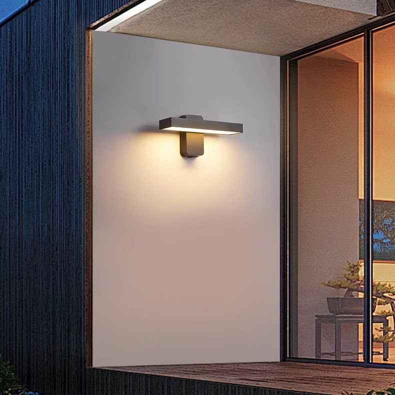 Bevægelsessensor udendørs drejelig firkantet verandalampe vandtæt  ip65 balkon have gårdhave væglampe tuya rgb led væglampe