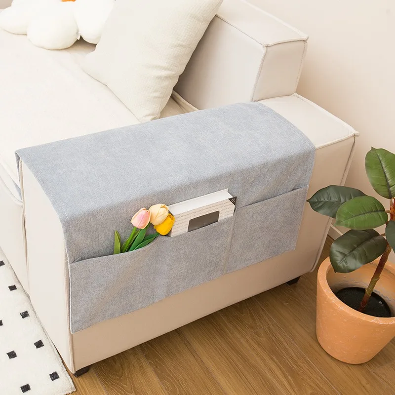 1PC Sofa Armrest Organizer Pouch Sofa Cover Side Pockets Storage Organizer Hanging Pouch Anti-slip Dustproof Sofa Armrest Gloves: Ruby Red / 80*80cm