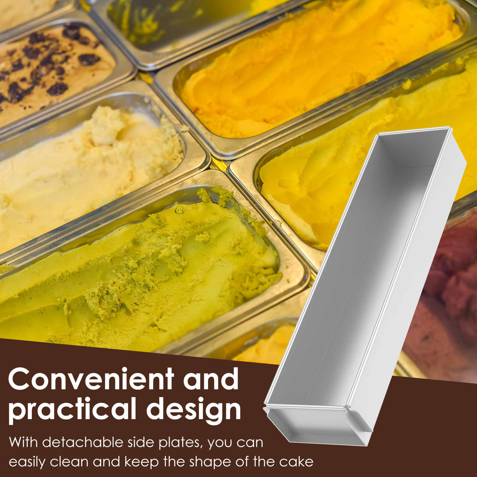 Molde rectangular para pastel, aleación de aluminio, tiramisú, moldes para hacer postres, molde para tarta de queso, molde para pan, herramienta para hornear, accesorios de cocina