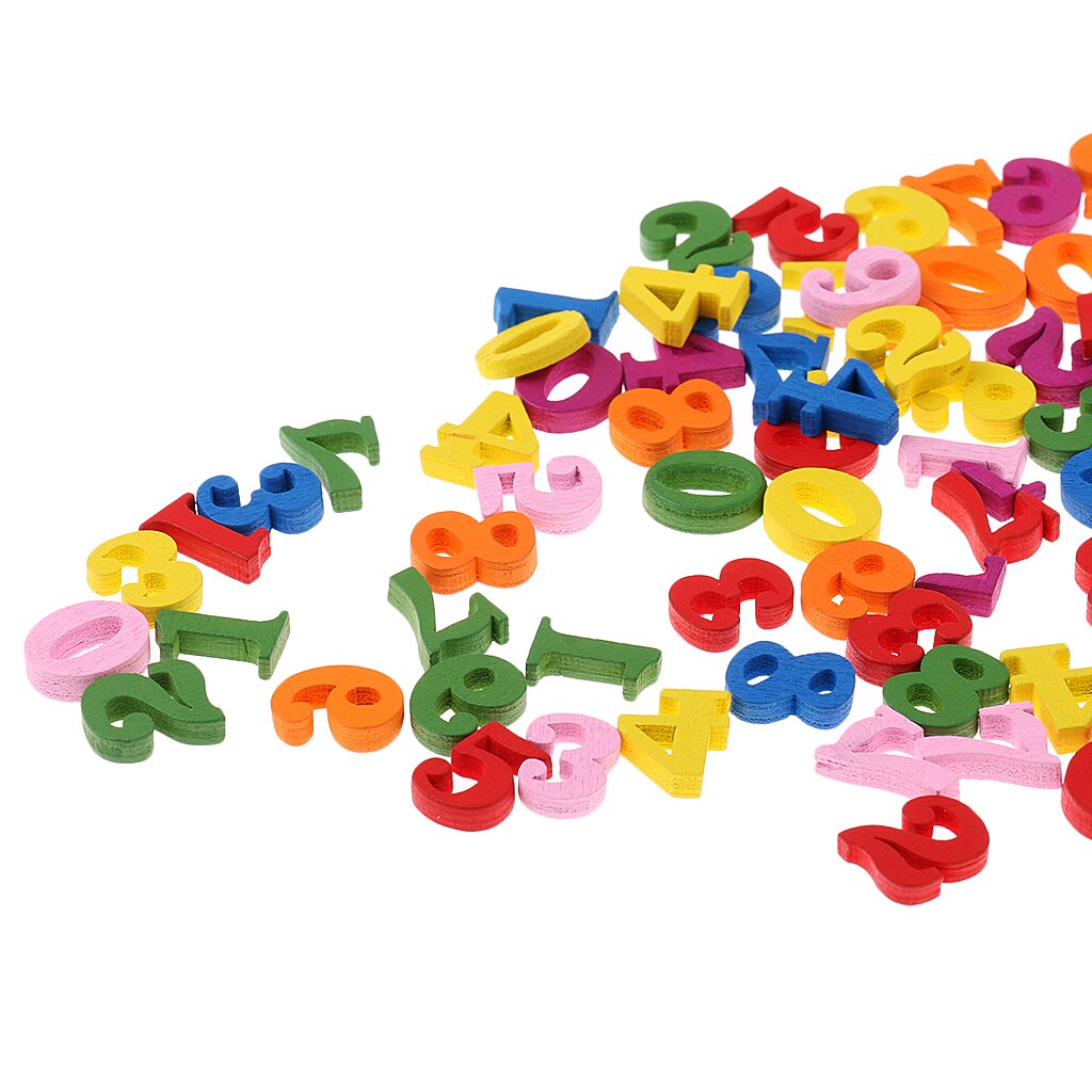 100 stk farverige små trænumre træ håndværk til børn førskole matematik læring børn legetøj baby uddannelse legetøj