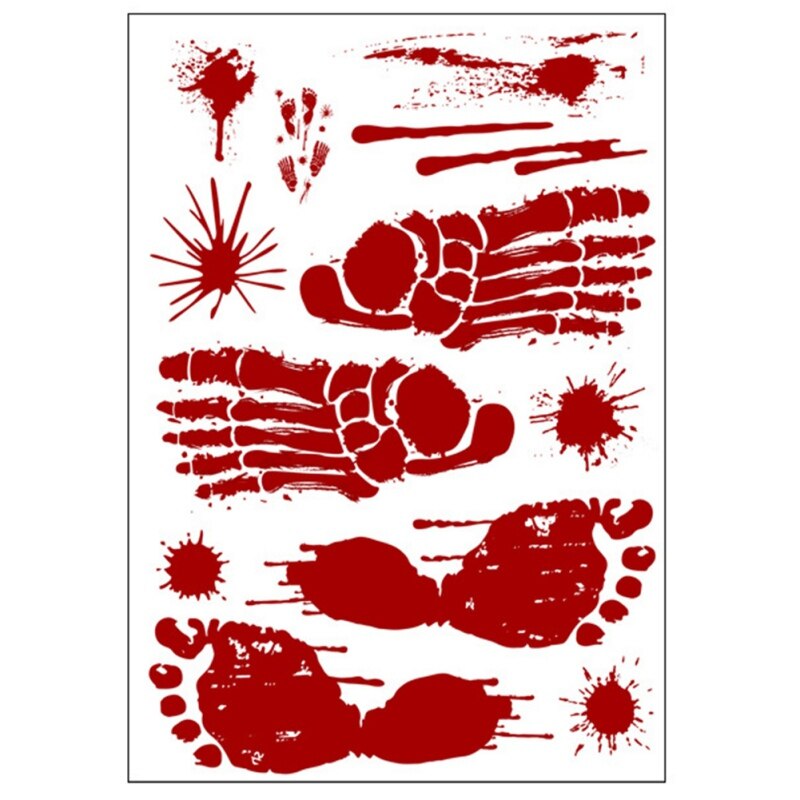 Halloween Horror Decoration Wall Stickers Blooding Handprint Foot Bloody Fingerprint Wallpaper Window Bedroom Decors Cool: 6