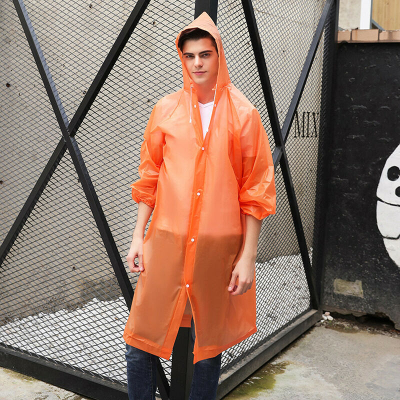 Impermeable transparente ver a través de la capa de lluvia al aire libre impermeable cubierta al aire libre senderismo impermeable