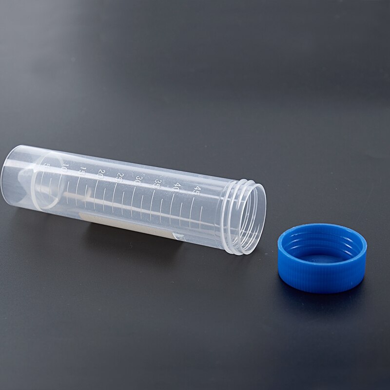 5 Pieces 50ml Plastic Transparent Centrifuge tube with scale Plastic test tube free-standing with Screw Cap