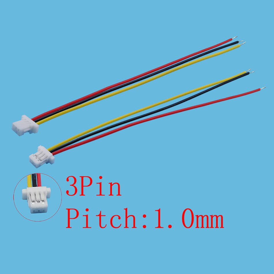 5Pcs Jst Sh 1.0Mm 1.0 Vrouwelijke Enkele Plug Draad Kabel Connector Lengte 10Cm 28AWG Kabel: 3Pin