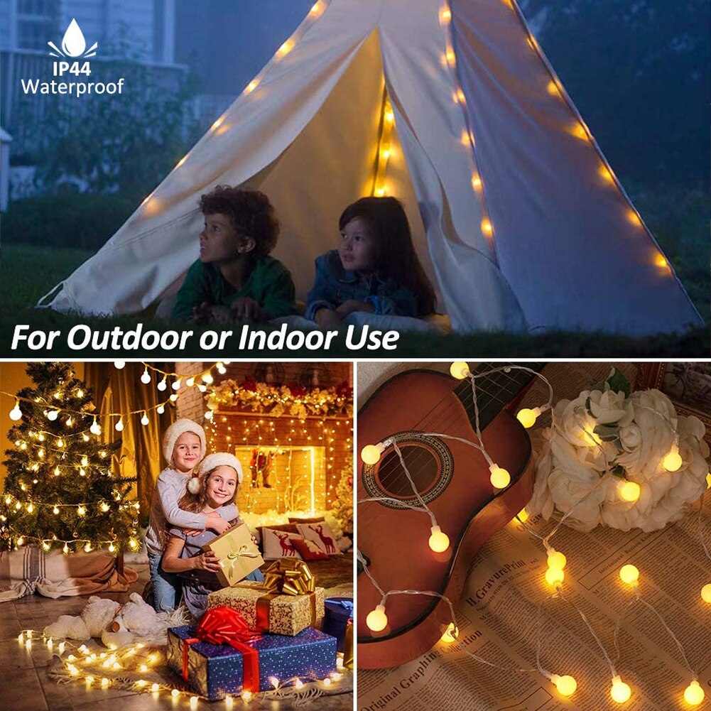 Globe String Lights Outdoor, 40/ 80 Led Fairy Lichtslingers Usb Powered 8 Modi Waterdicht Kerst Fairy Verlichting Met Afstandsbediening