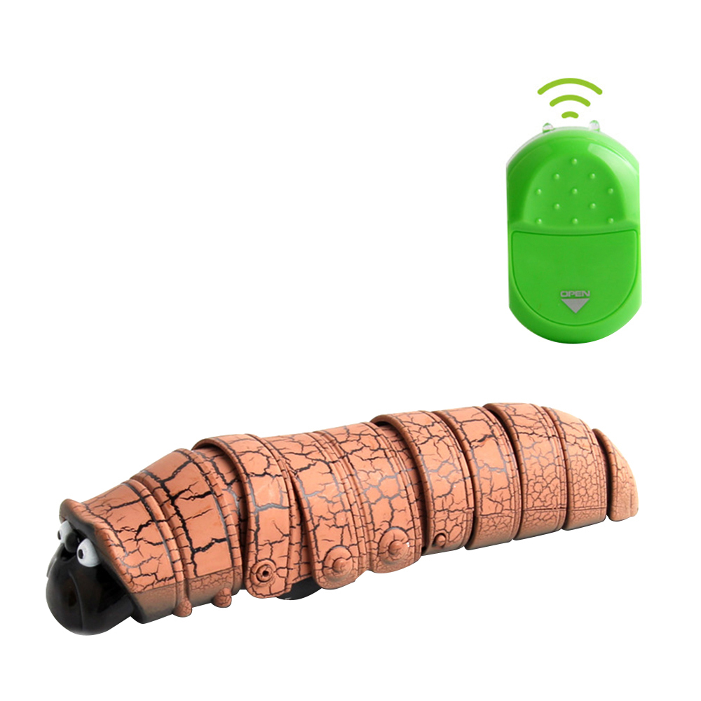 Remote Control Caterpillar Toys Infrared Induction Remote Control Caterpillar Animal Insect Electric Toy Christmas Kids Toy: Brown