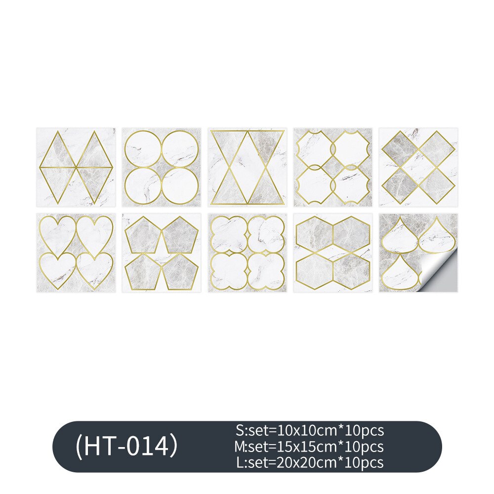 Kitchen Wall Sticker Set Waterproof and Oil-proof Geometric Figure Wall Decoration Wallpaper Light Moisture-proof PVC Texture: 004