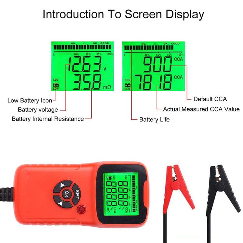 12V Digital Lcd Battery Tester Analyzer For Car Alternator Level Indicator Battery Analyzer Load Tester Automatic Diagnosis