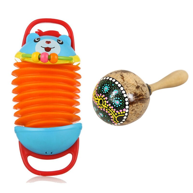 Orff-instrumenten Baby Speelgoed Little Accordeon Puzzel Kid 'S & Kokosnoot Zand Hamer Shaker Aslatua Kalebas Kashaka