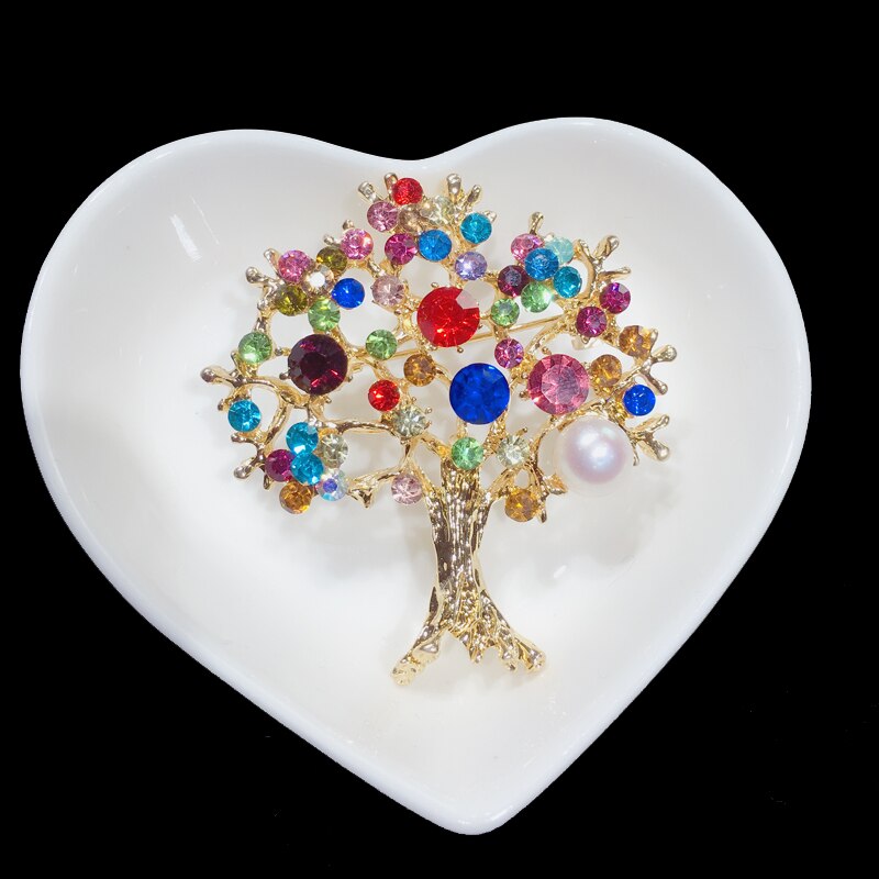 ZHBORUINI – broche de perles naturelles, arbres colorés, perles d&#39;eau douce, bijoux pour femmes, accessoires de noël