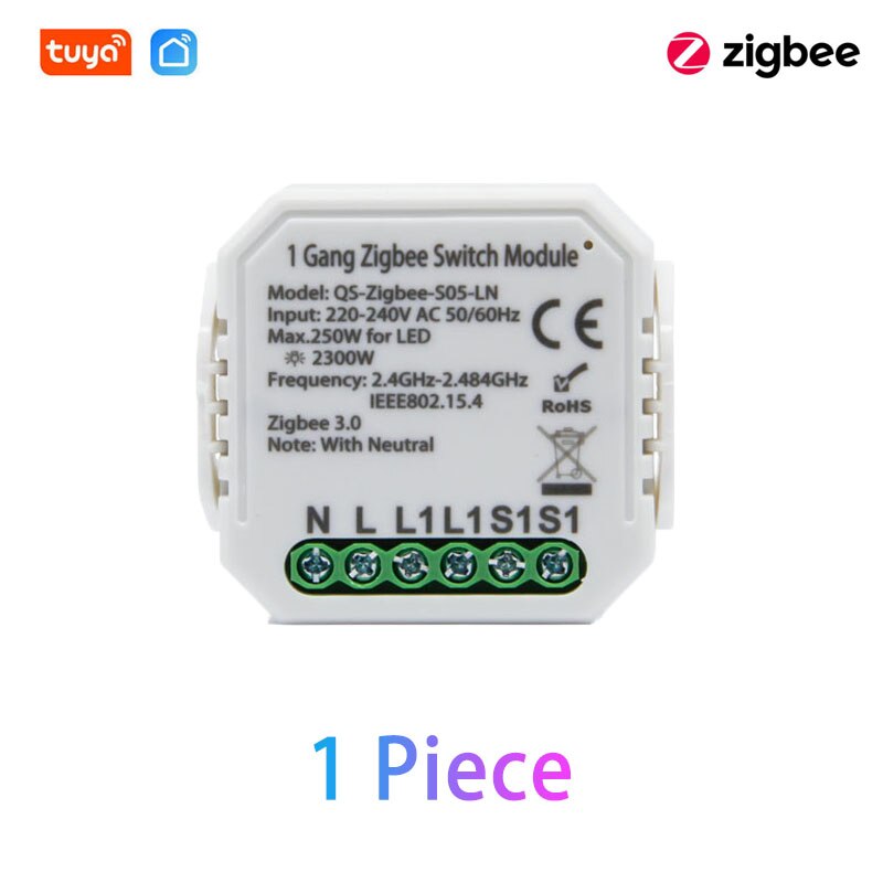Zigbee 3.0 Smart Relais Schakelaar Module Smart Home Module Afstandsbediening Werkt Met Alexa Google Home Tuya Smart Leven App: 1 Piece