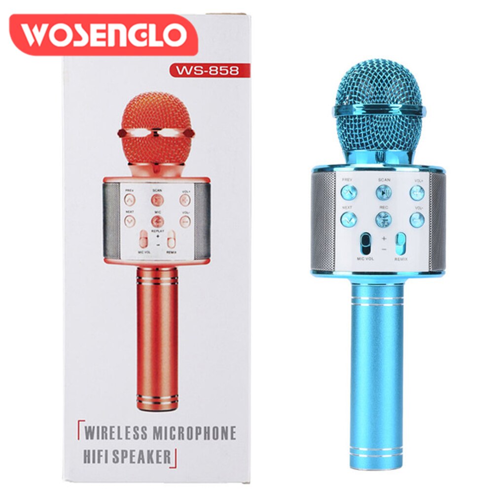 WS858 Bluetooth Handheld Karaoke Speaker Player Machine for Kids Adults Home KTV Party for Android/Iphone/Ipad/Pc Girl Boy: C