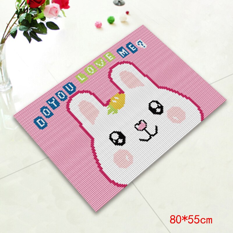 Klik haak tapijt kits, klink haak tapijt, DIY kruis haak handwerk mat tapijten, kleur voorgedrukt canvas voor voorgesneden garen,50x38cm