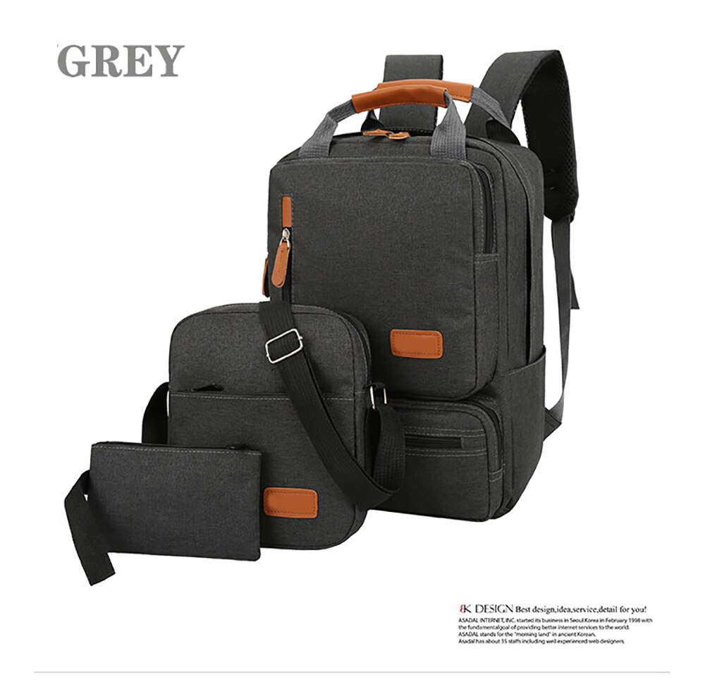 IKE MARTI 3 In 1 Teenage School Backpack Boy Girl Spot Travel Mens Backpack Waterproof Bag For Laptop Sac A Dos Male Mochila: gray 04