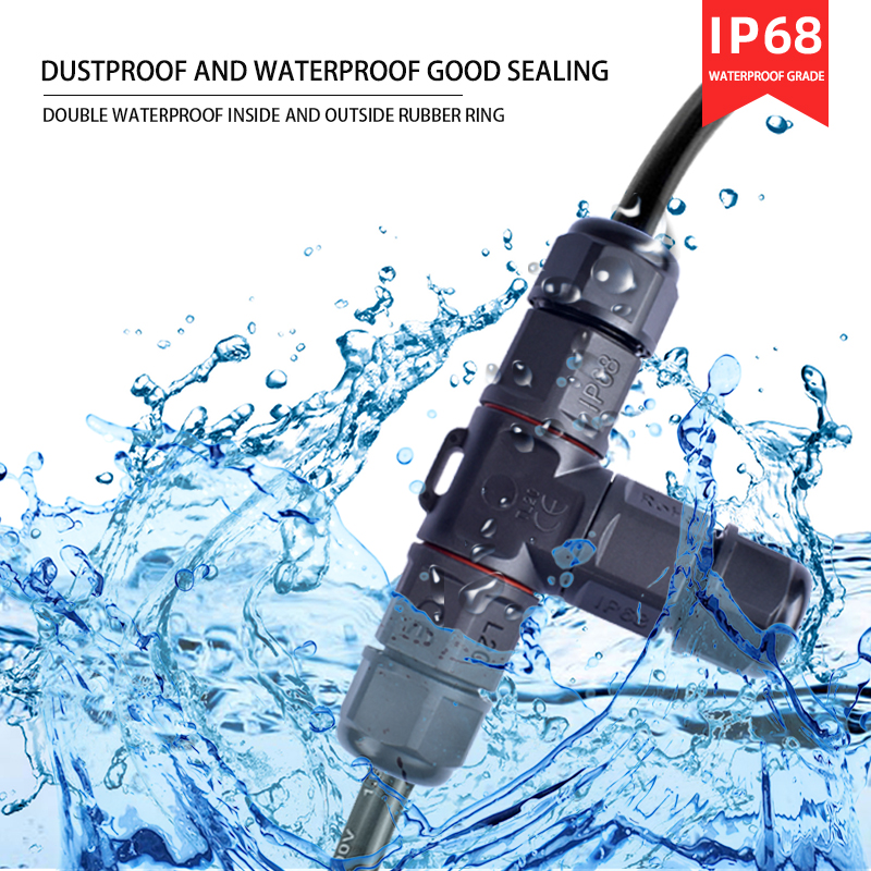 IP68 Waterproof Electrical Connector LED Light Cable Connector,TL20 XL20 2/3P Screws wiring Connector Box For Used Underground