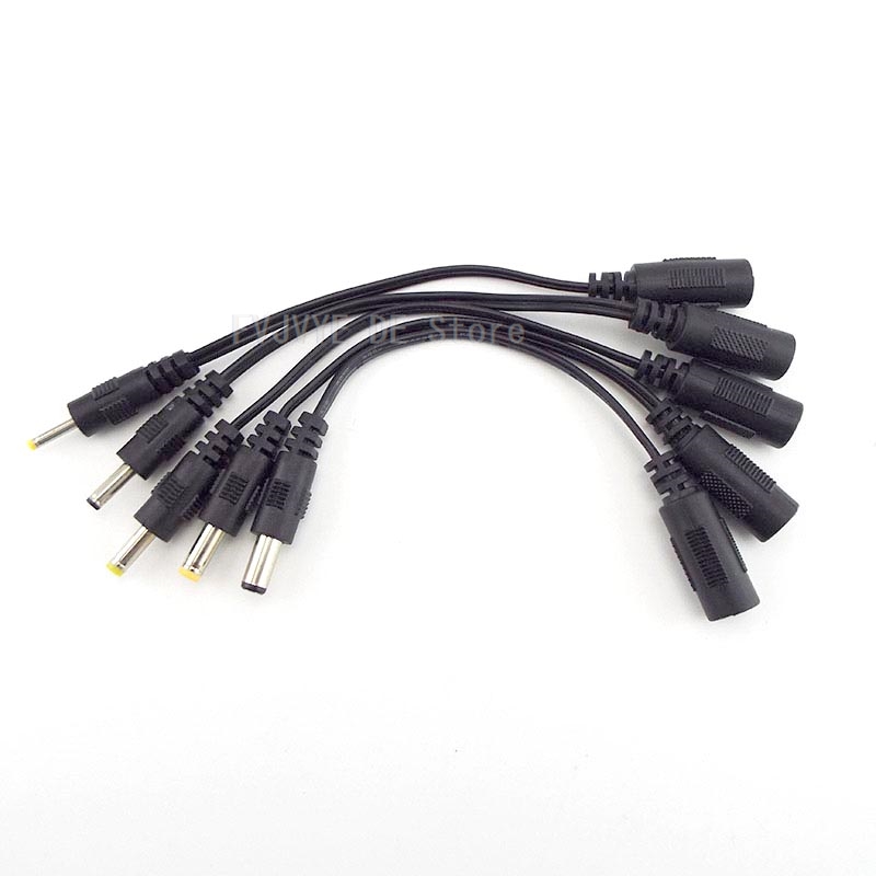 Netzkabel 5,5 x 2,1 mm DC-Buchse, Stromanschluss auf DC-Stecker, 5,5 x 2,5 mm, 3,5 x 1,35 mm, 4,0 x 1,7 mm, 4,8 2,5 0,7 Verlängerungsstecker