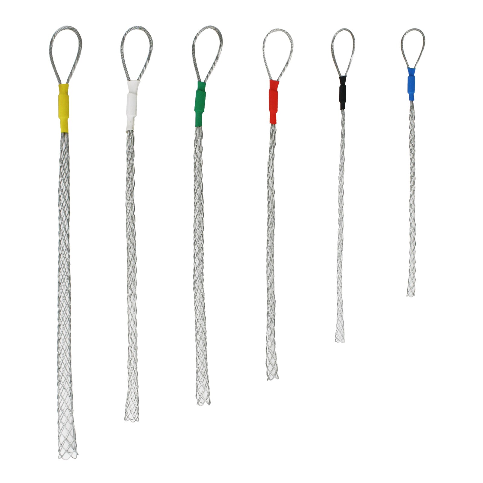 6 farbe Kabel Ziehen Socken Griffe Stahl Verzinktem Gittergewebe Abzieher Werkzeuge Zubehör Antislip Rohr Leitung Netz Abdeckung Für 4-25mm