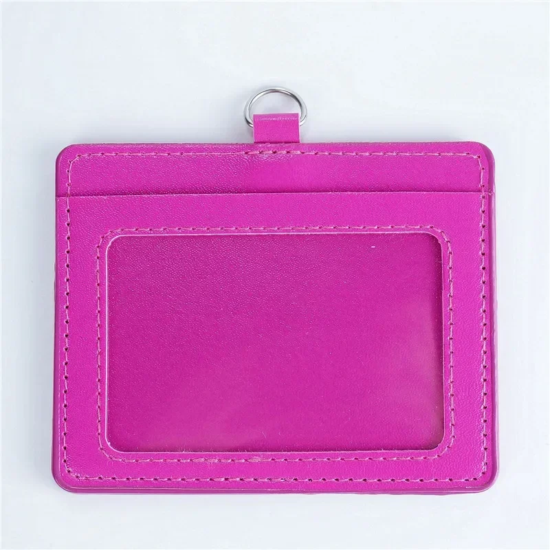 PU Leather Card Holders Set Women Men Student Retractable Badge Reel ID Card Holder Cover Case Nurse Badge Lanyards