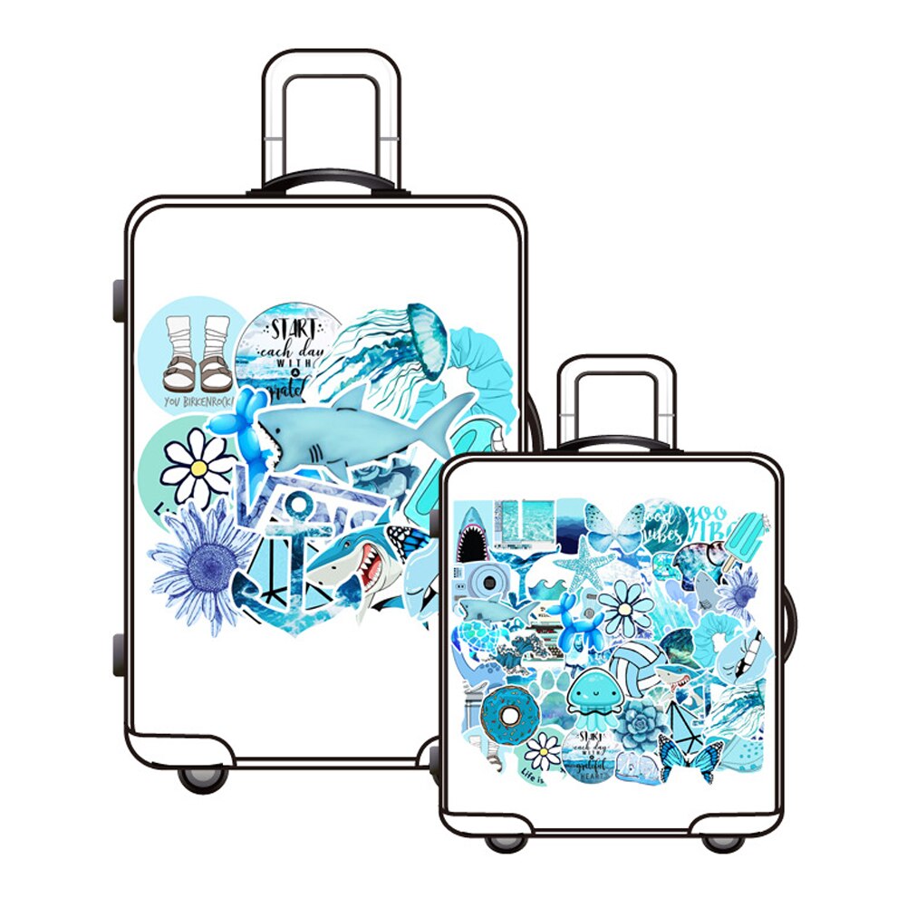 53pcs Set Waterproof Stickers for Laptops Water Bottle Book Bicycle Sticker Cartoon Image Suitable for Kids Girls Teens Women