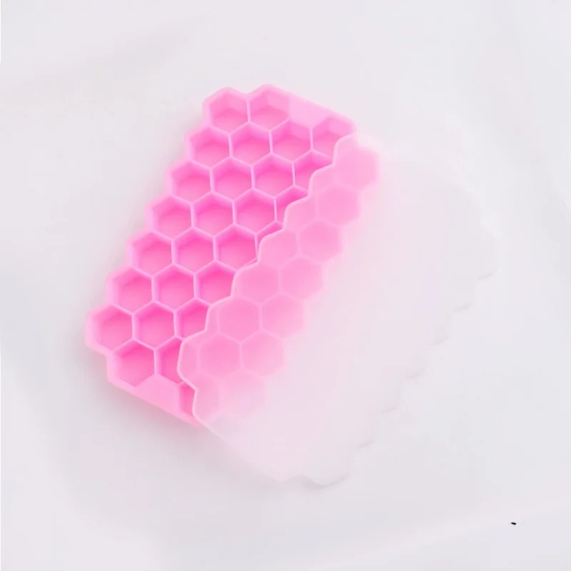 Ice Cube Maker Silicones Ice Mould Honeycomb Ice Cube Tray Magnum Silicone Mold Forms Food Grade Mold for Whiskey Cocktail: Pink