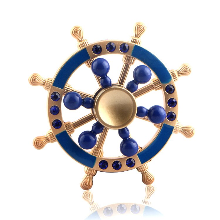 Double Bearing Hand Spinner Pirate Sailor Ship Wheel Rudder Fingertip Gyro Fidget Spinner Desk EDC Toy: 11