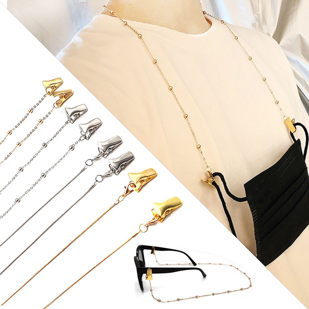 Metal Face Mask Necklace Strap For Women Men Snake Chain Glasses Clips Lanyard Holder Sunglasses Chains Eyewear Jewelry