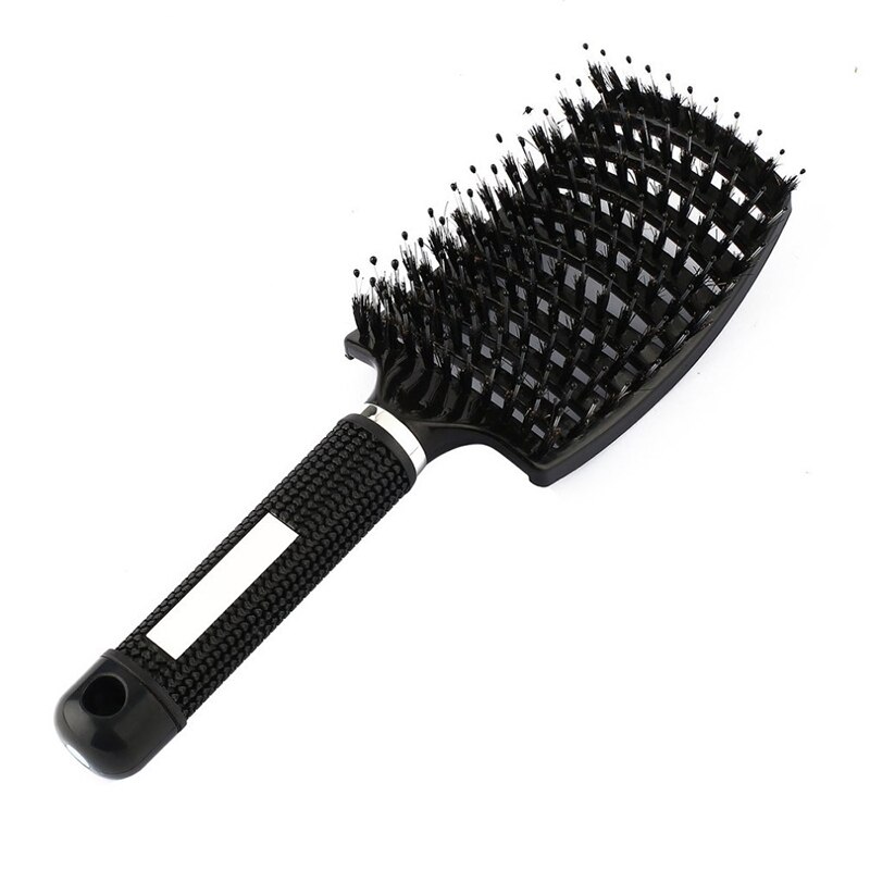 1Unit Brushy Haarborstel Anti Klit Haarborstel Vrouwen Vrouwelijke Haar Hoofdhuid Massage Kam Haarborstel Natte Krullend Ontwarren Haar Borstel Brushie: black