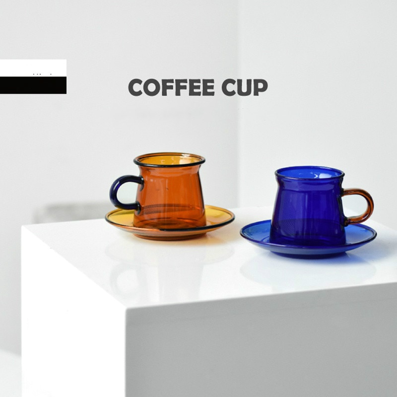 Flerfarvet glas kaffekrus til te par drikkeglas krus kaffekopper kreativitet varmebestandig sund te drikke kop