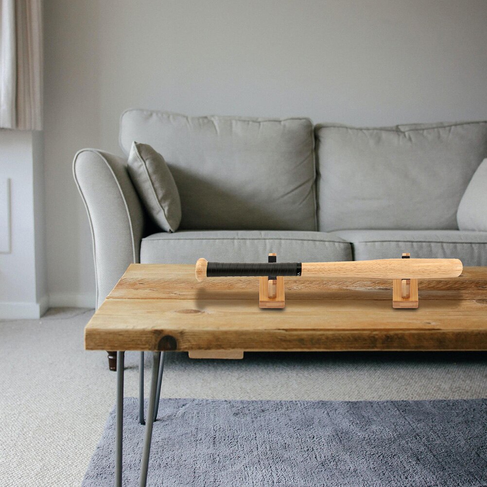 1 Pair of Bamboo Bat Racks Desktop Bat Holders Displaying Bat Stands Storage Stands