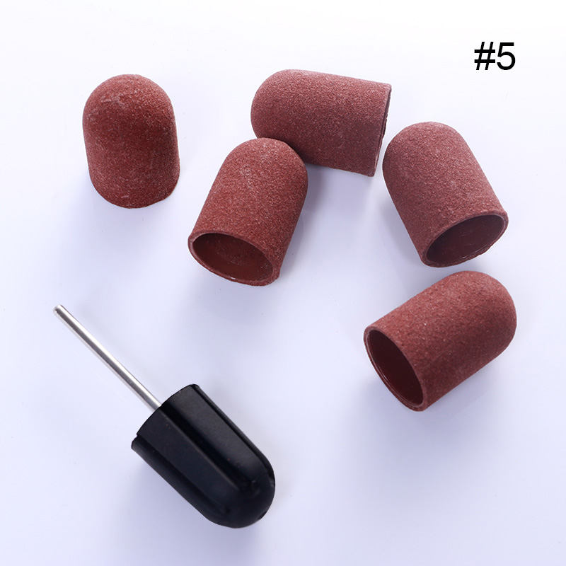 Ponçage dédié tête de meulage des ongles polissage bouchons de sable Art des ongles perceuse Multi taille électrique pédicure Nail Art manucure outil 5 pièces