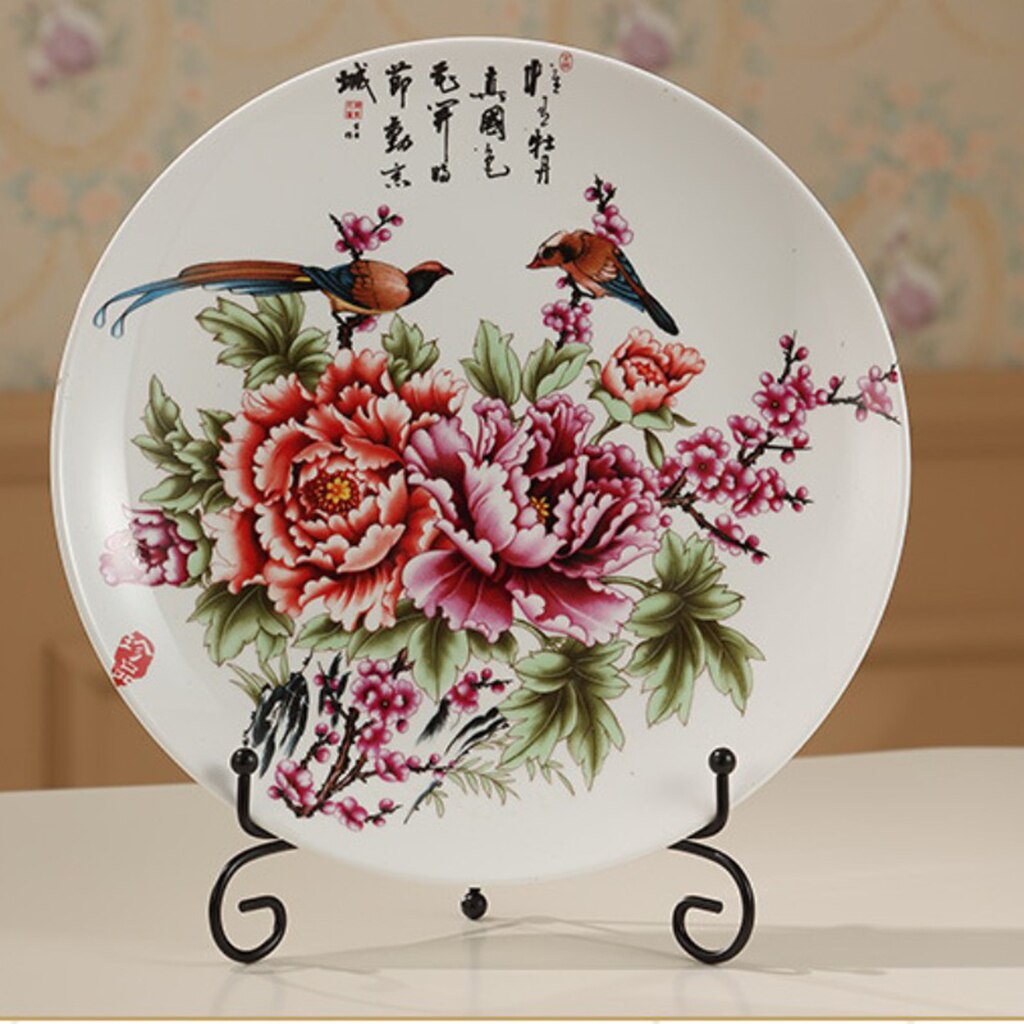 4''-12'' Iron Display Easel Dish Show Stand for Deep Dishes Bowl Plate Display Rack Art Decor BLK