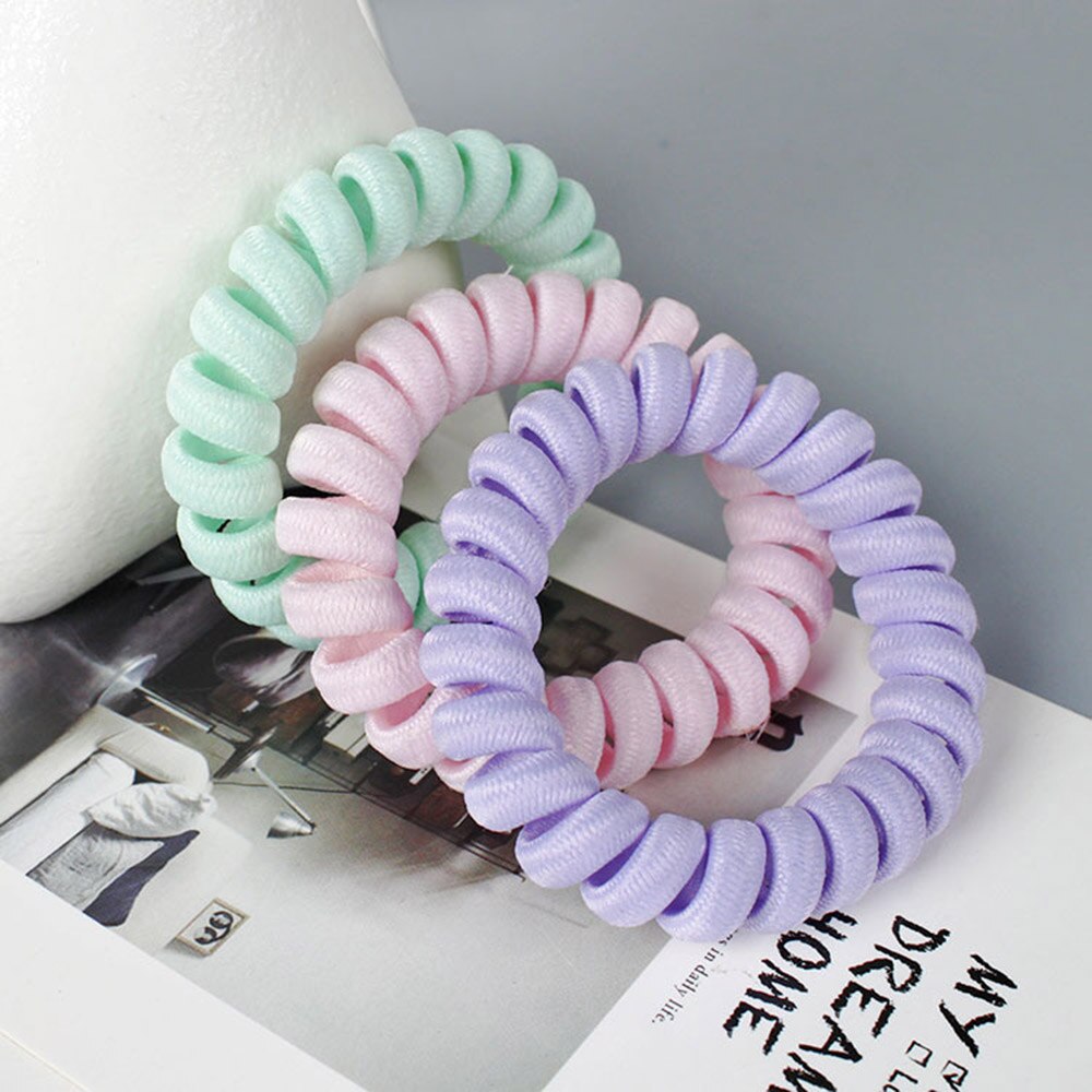 Elasticitet telefon spole hårbånd kvinder spiral hår bånd piger hårringe reb hestehale holder hår tilbehør styling værktøjer