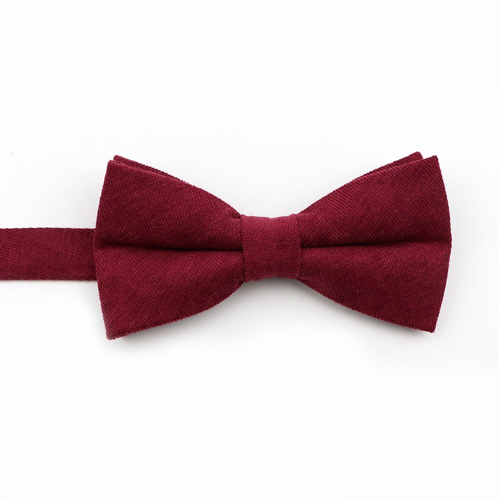 Nœud papillon en microdaim doux pour homme, couleur unie, Flexible, lisse, mat, motif décoratif, en coton: 13