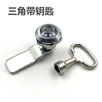 5PCS Zinc Alloy Metro/HSR/Train Door Lock Multifunction Electric Cabinet Lock Trash Bin Elevator Scalator Triangle Lock: Triangle with key