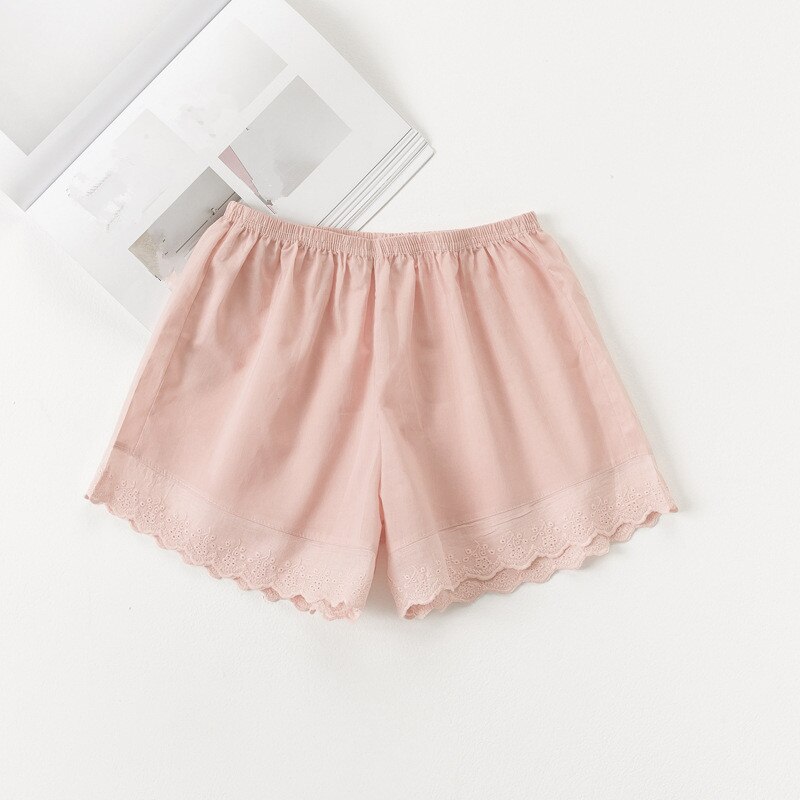 1 st sommar dam dam tunn bomullsspets strandshorts antilight bekväma coola skyddsbyxor qly 9606: Rosa / Xxl