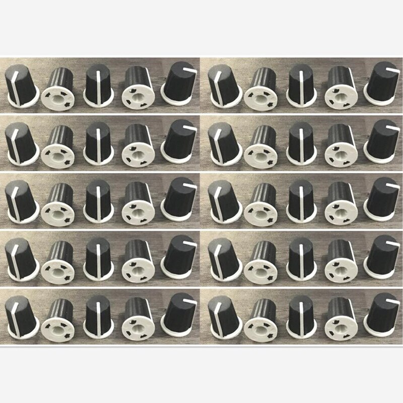 50 Pcs Vervang Knop Cap Voor Pioneer DJM800 900 2000 Nxs, Zwart Eq Draaiknop-DAA1176 DAA1305 Zwart