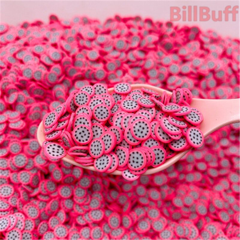 1000pcs/set Cake Fruit Slices Decor Additives For Slime Filler Supplies Clay Accessories Lemon For Nail Art Slime For Toy: gray