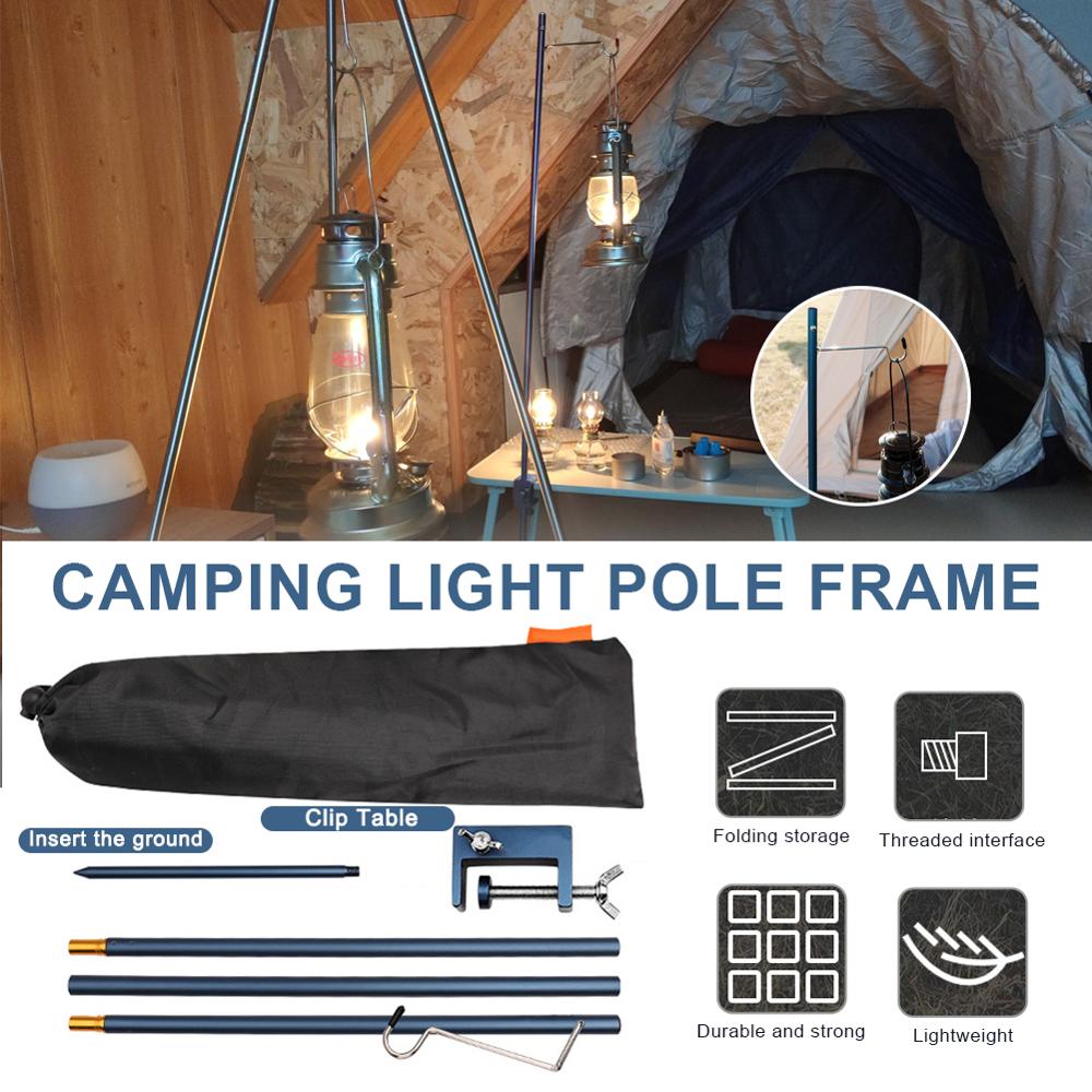 Portable Camping Folding Lamp Pole Outdoor Folding Lamp Pole Camping Table Folding Lamp Pole for Outdoor Camping