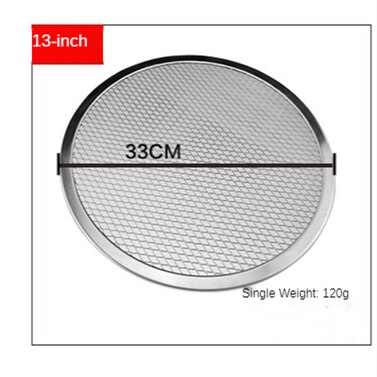 Aluminum Thickened Pizza Baking Pan Mesh Kitchen Pizza Tool Pizza Grill Tool Pizza Mesh Screen Fitting Baking Mould Accessories: 13Inch