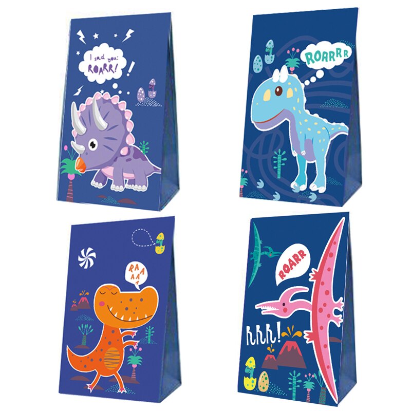 Dinosaurus feest bedankjes zakjes papier dino patroon snoepzak kinder verjaardag goody bag babyshower feestbenodigdheden