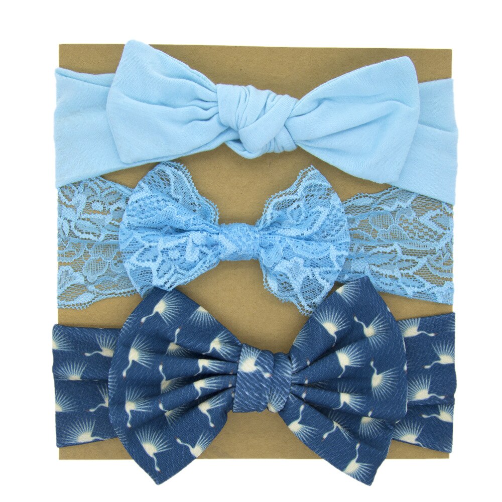 Diadema con lazos florales para bebé, elástico para Diadema con lazo Niña, banda de pelo turbante para recién nacido, accesorios para el cabello, 3 uds.: 7