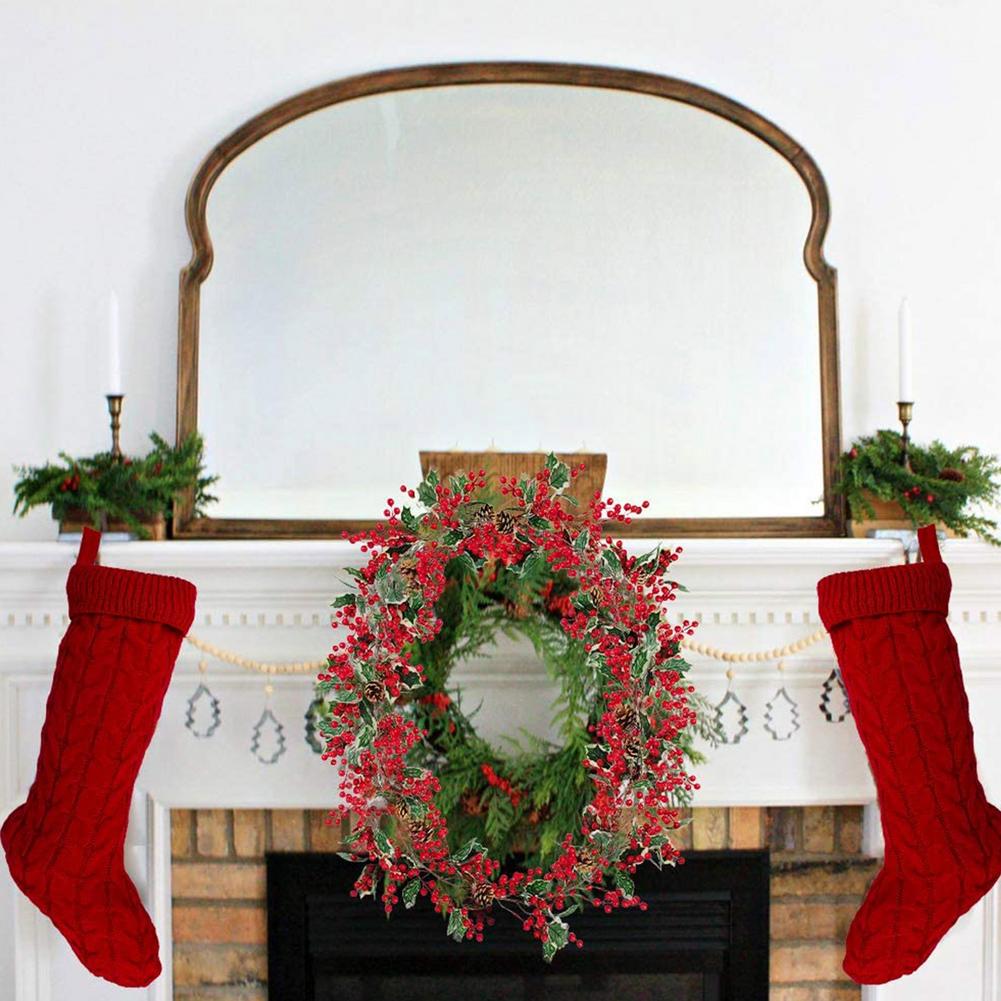 Christmas Garland Simulation Red Berry Pendant Wreath Decoration Party Supplies Dekoration Farmhouse Decor