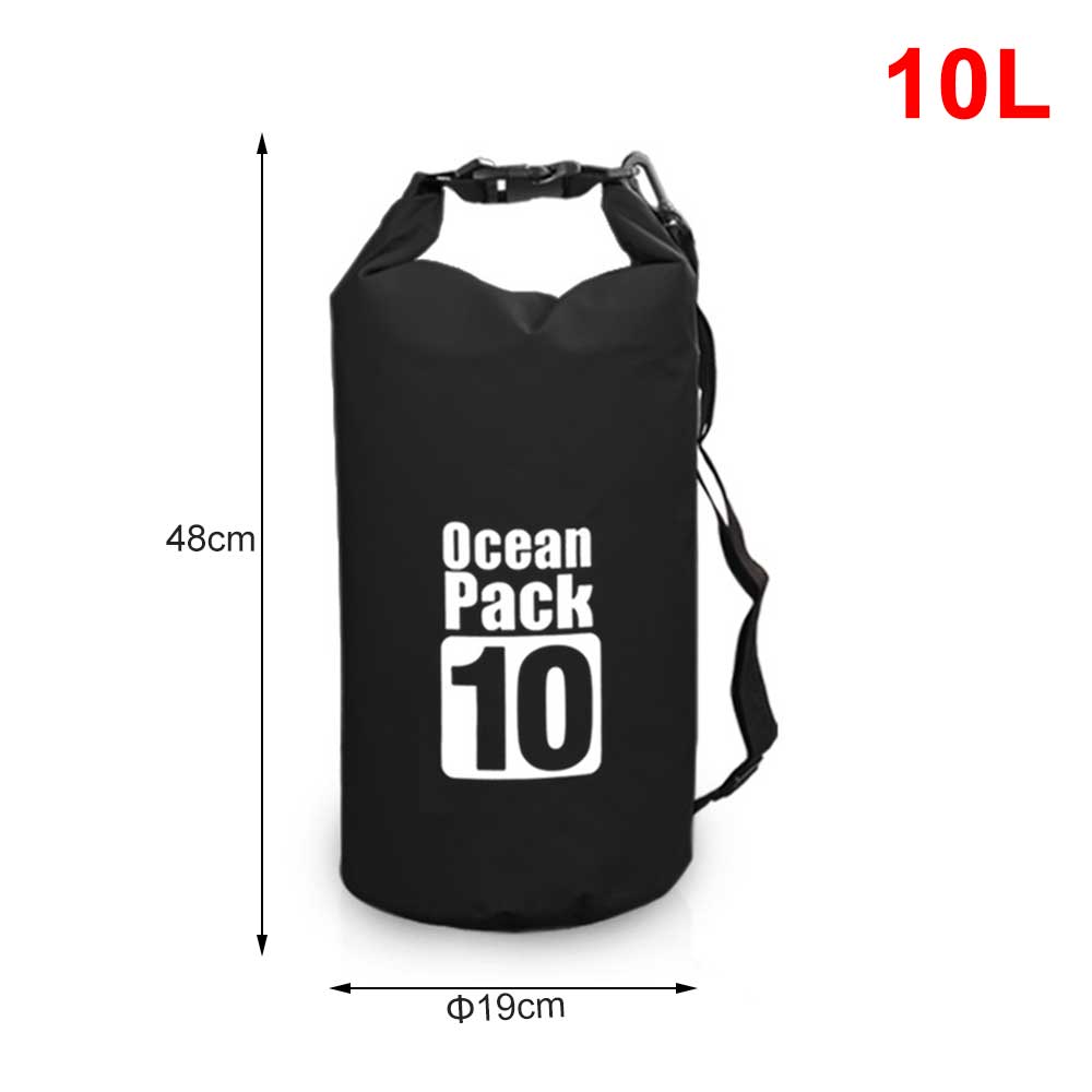 Waterproof Dry Backpack Floating Shoulder Bag Roll Top Sack for Kayaking Rafting Boating River Trekking Swimming Pool Outdoor: Black 10L