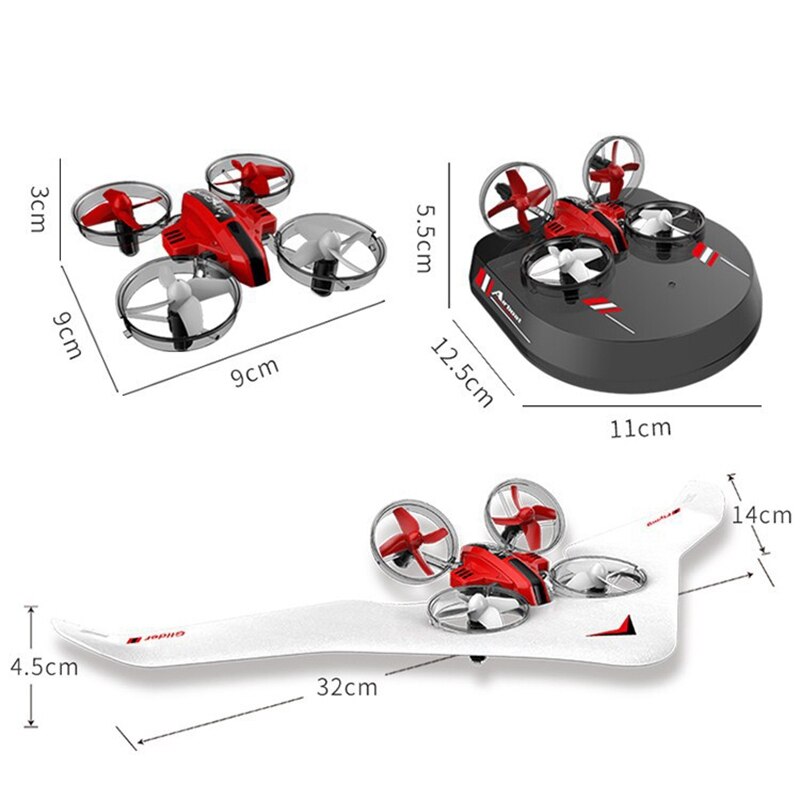 Terra-aria Tre-in-uno A quattro Assi aereo bambino di Telecomando drone Aereo Studente ottavino Giocattolo