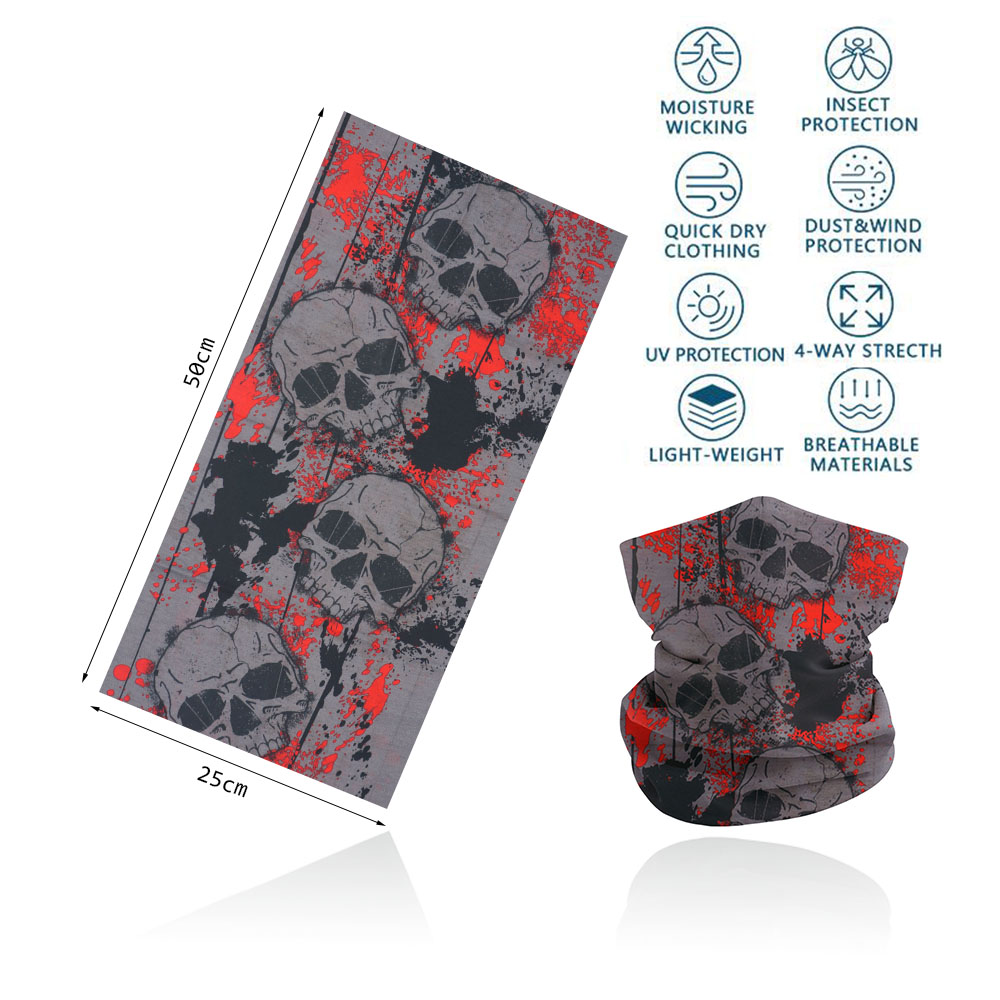Ademend Schedel Halsbeenkap Voor Fietsen Wandelen Vissen Uv-bescherming Quickdry Zwart Bandana Mannen Vrouwen Art Printing Sjaal: Champagne