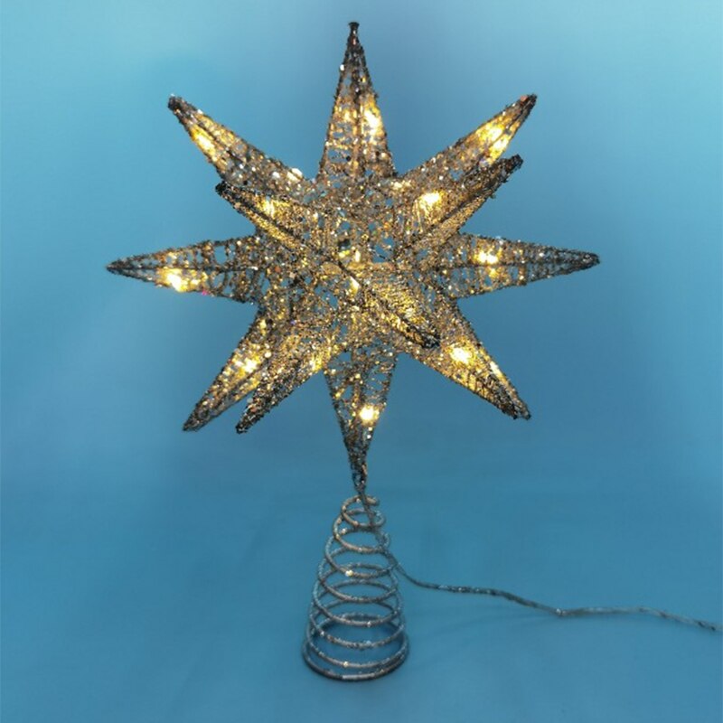 Juletræ ledet stjerne træ topper batteridrevet dekoration på træetop hængende  x4ye: B