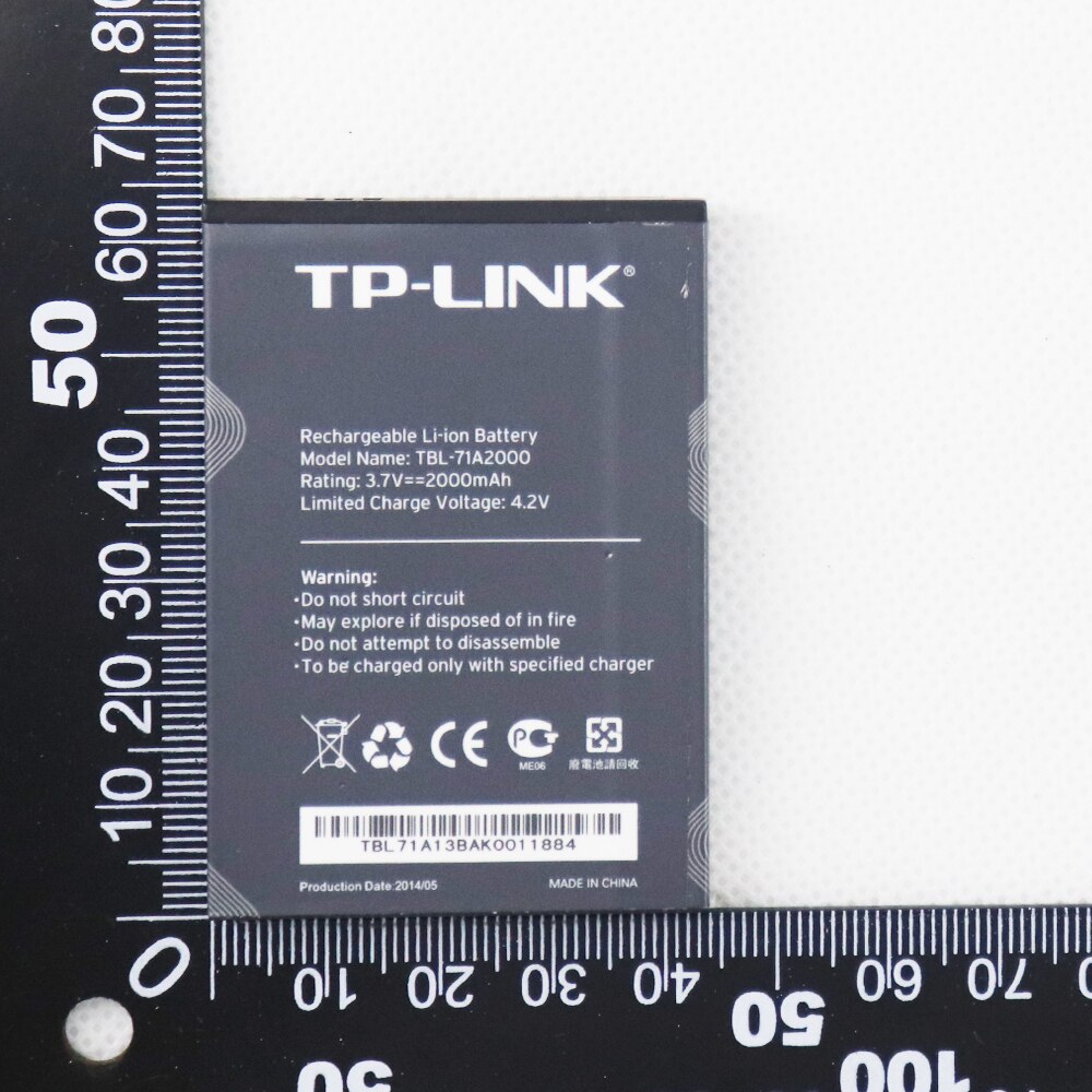 TBL-71A2000 de 3,7 V y 2000mAh para tp-link TL-TR861, 2000L, TL-TR761, M5250, M5350, M7000, M7200, M7300, 4G, LTE, WIFI, Router, batería de módem
